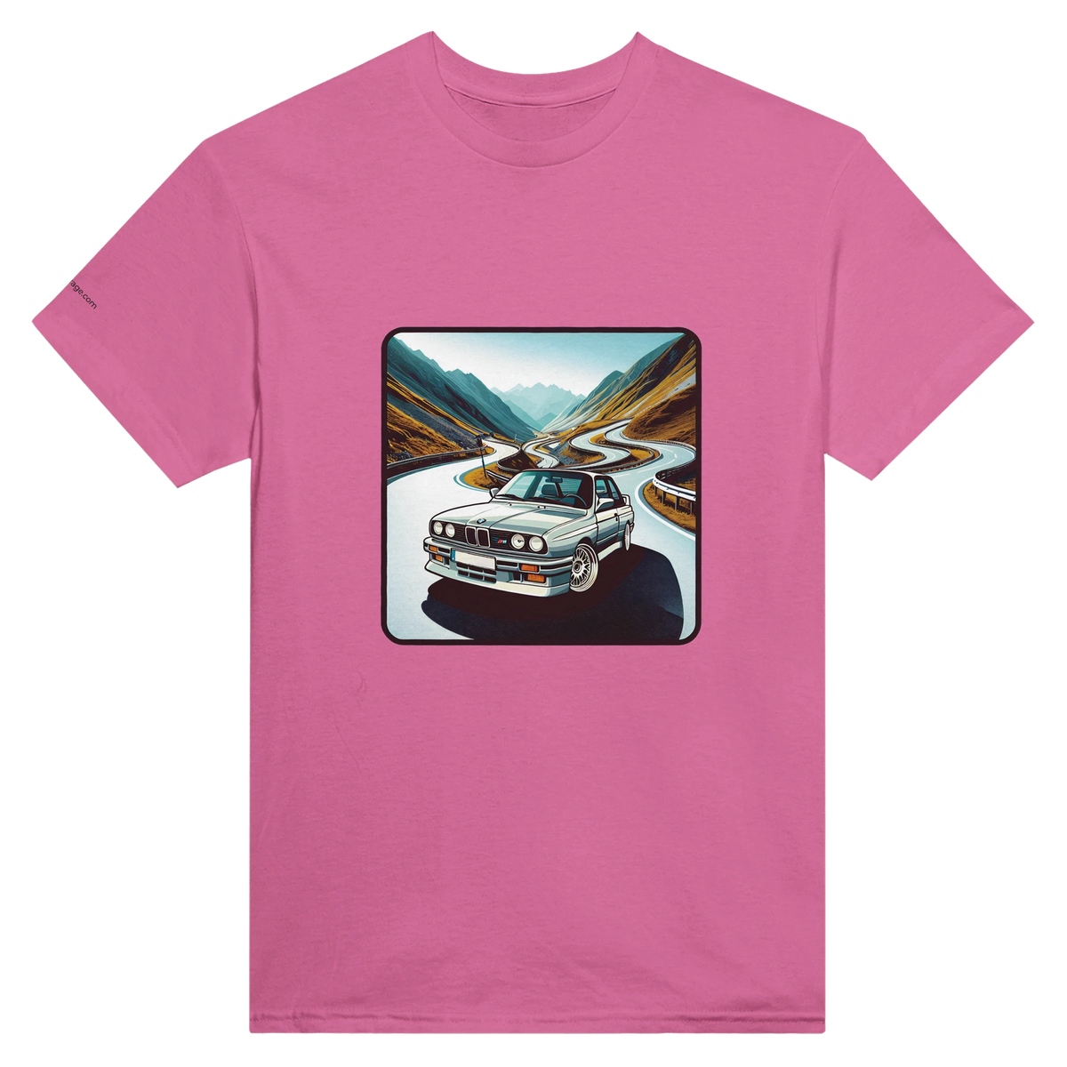 Curvy Bavarian heavyweight unisex T-shirt with Alpine-road artwork