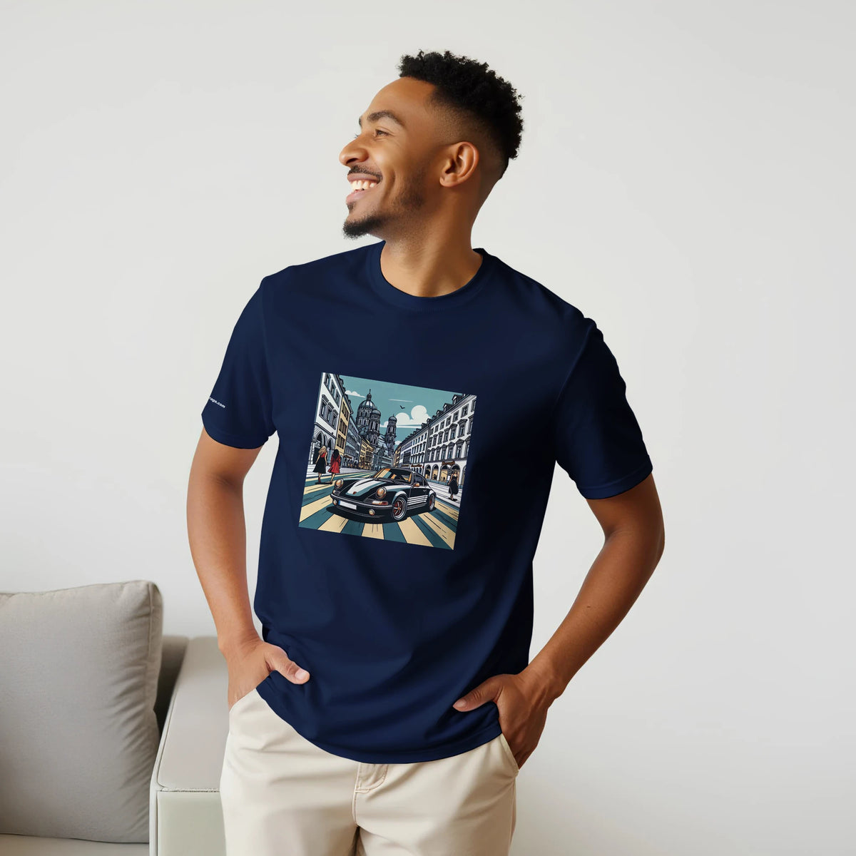 Maximilianstraße unisex T-shirt with Munich sports-car artwork