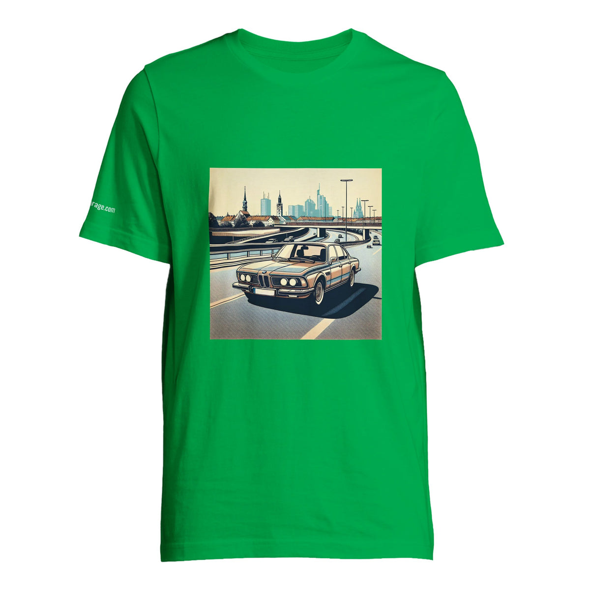 Classic 7 Autobahn unisex T-shirt with retro saloon-car artwork