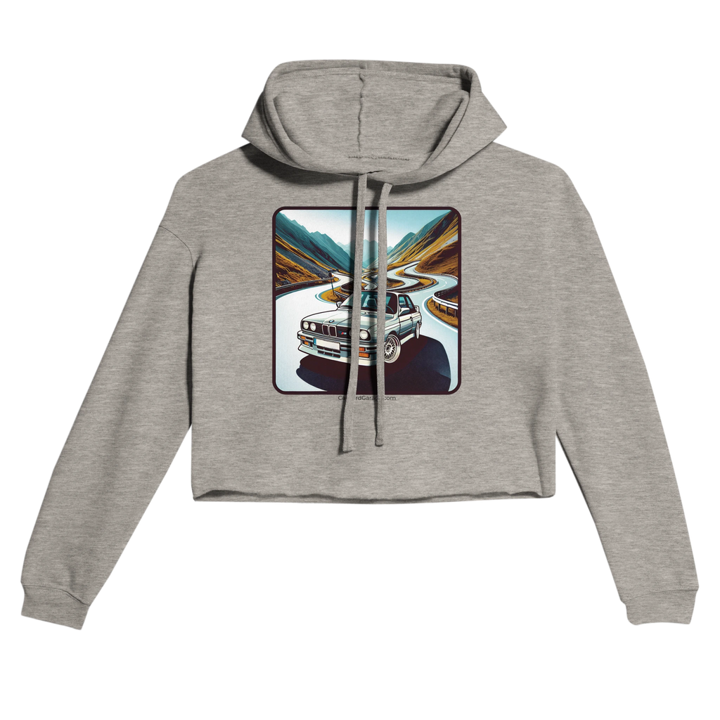 Passes All Over cropped hoodie with Alpine-road illustration