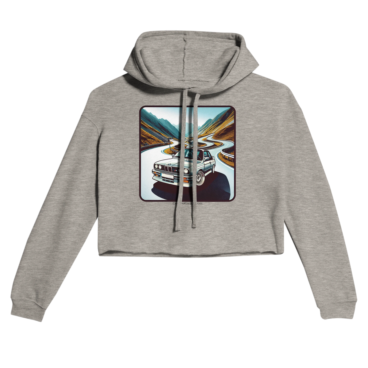 Passes All Over cropped hoodie with Alpine-road illustration