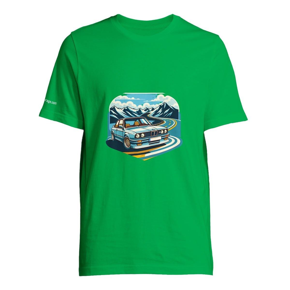 Funky Blue Bavarian unisex T-shirt with blue Alpine-road artwork