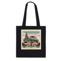 Streets of Munich tote bag with retro Munich and classic-car artwork