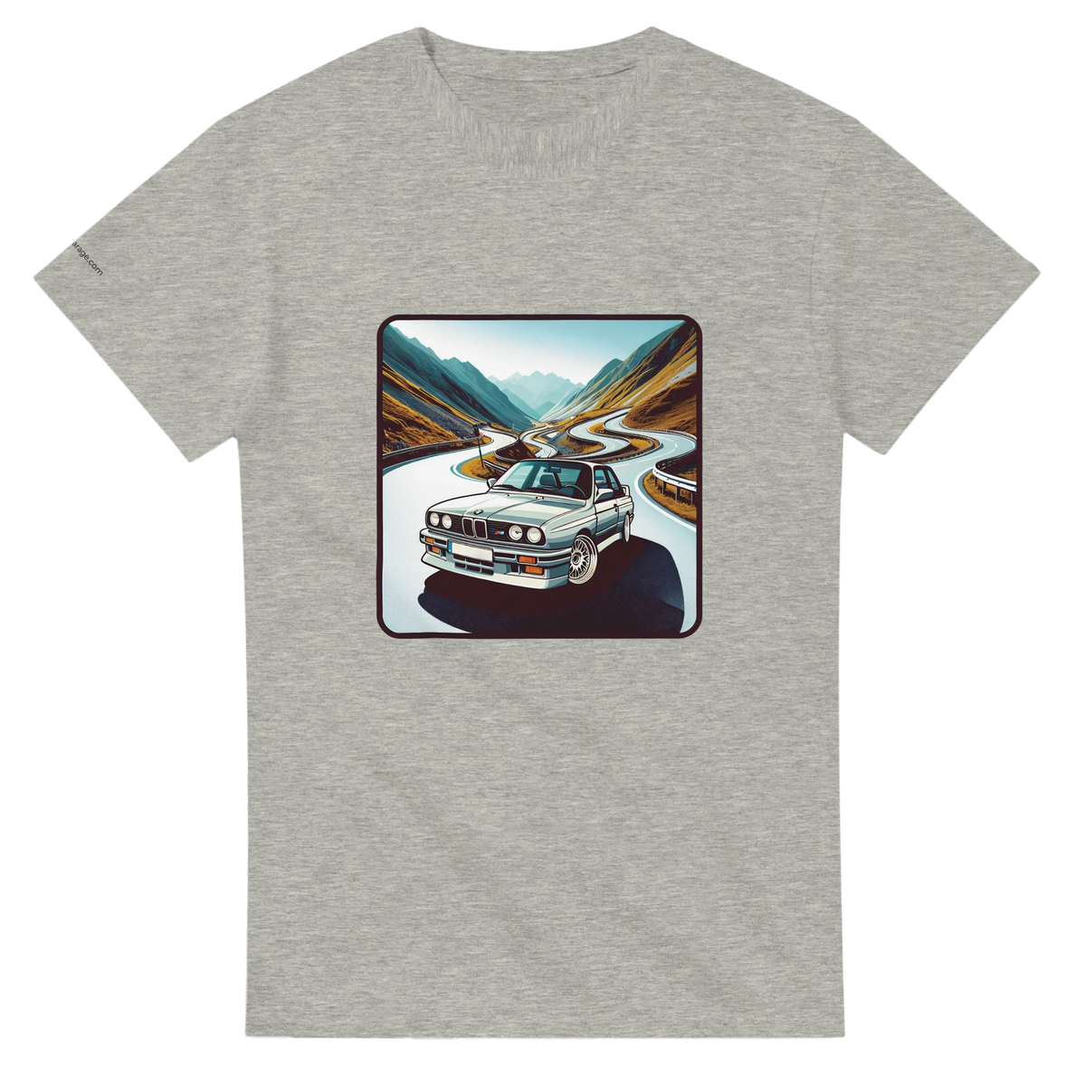 Curvy Bavarian heavyweight unisex T-shirt with Alpine-road artwork