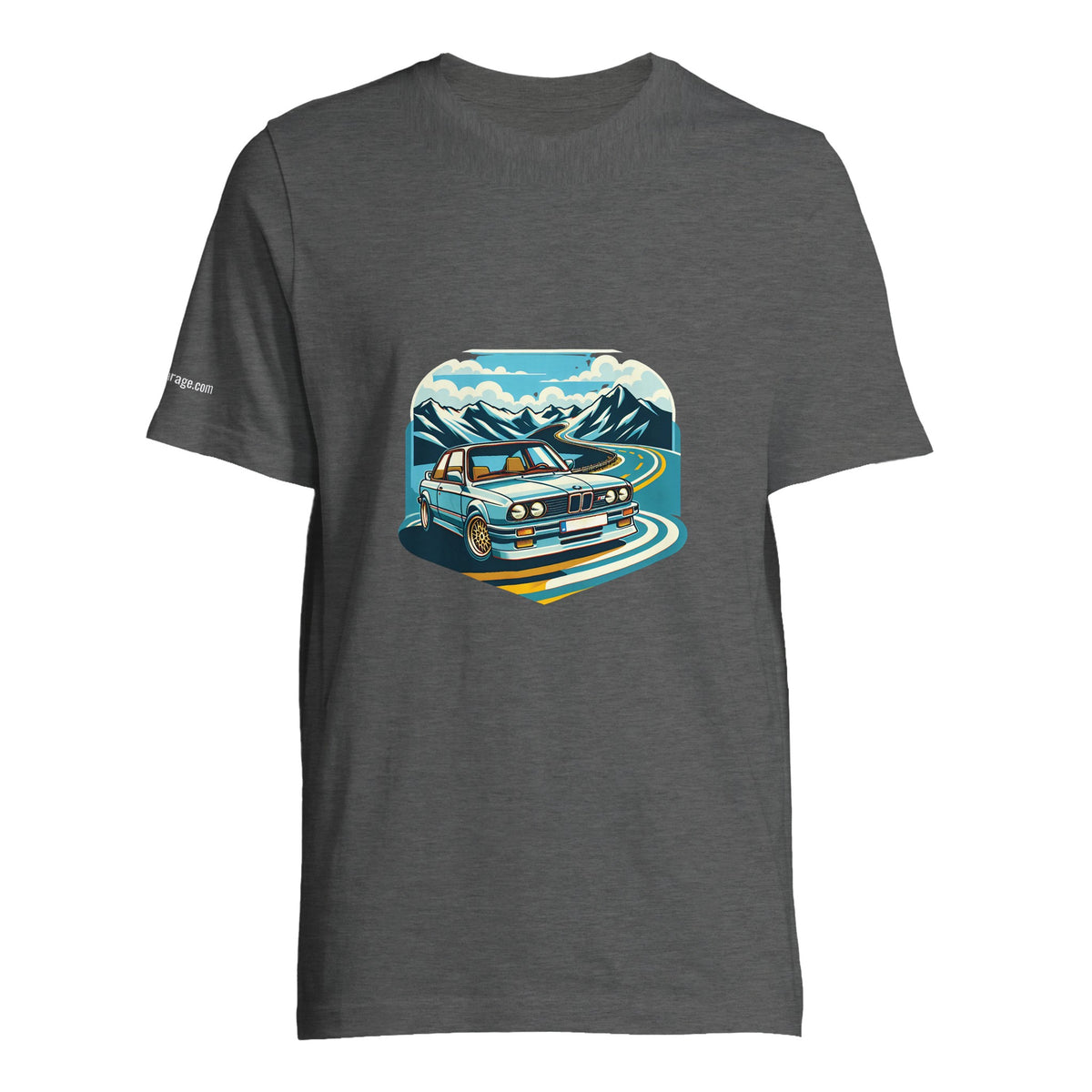 Funky Blue Bavarian unisex T-shirt with blue Alpine-road artwork