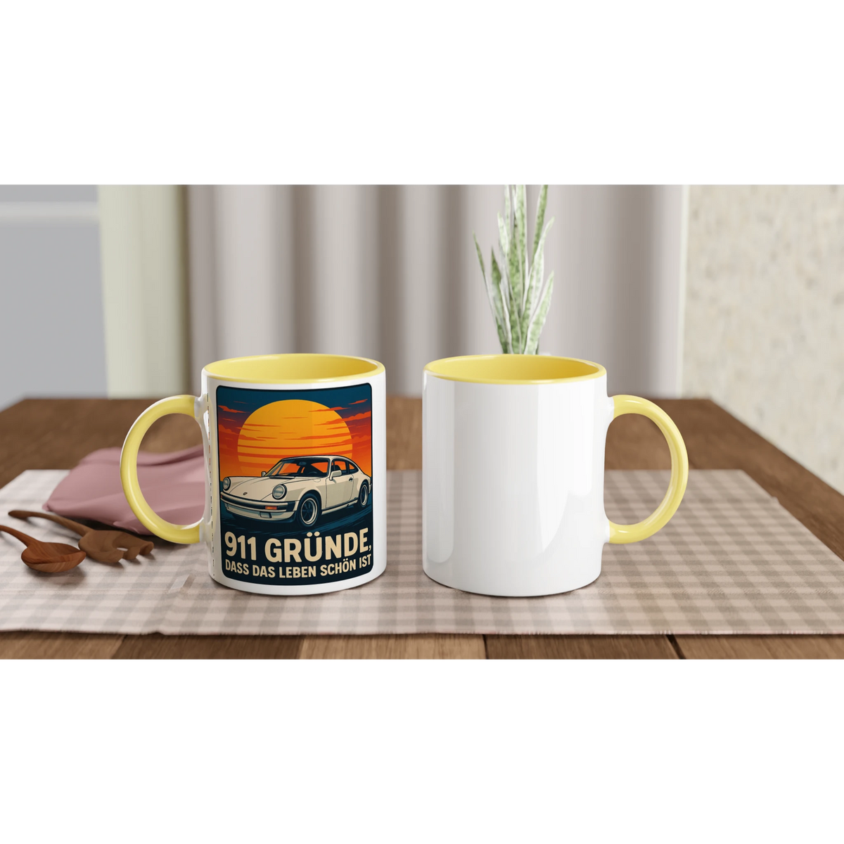 911 Gründe ceramic mug with retro sports-car artwork