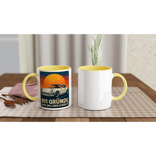 911 Gründe ceramic mug with retro sports-car artwork
