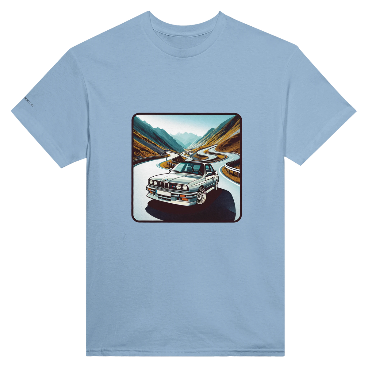Curvy Bavarian heavyweight unisex T-shirt with Alpine-road artwork