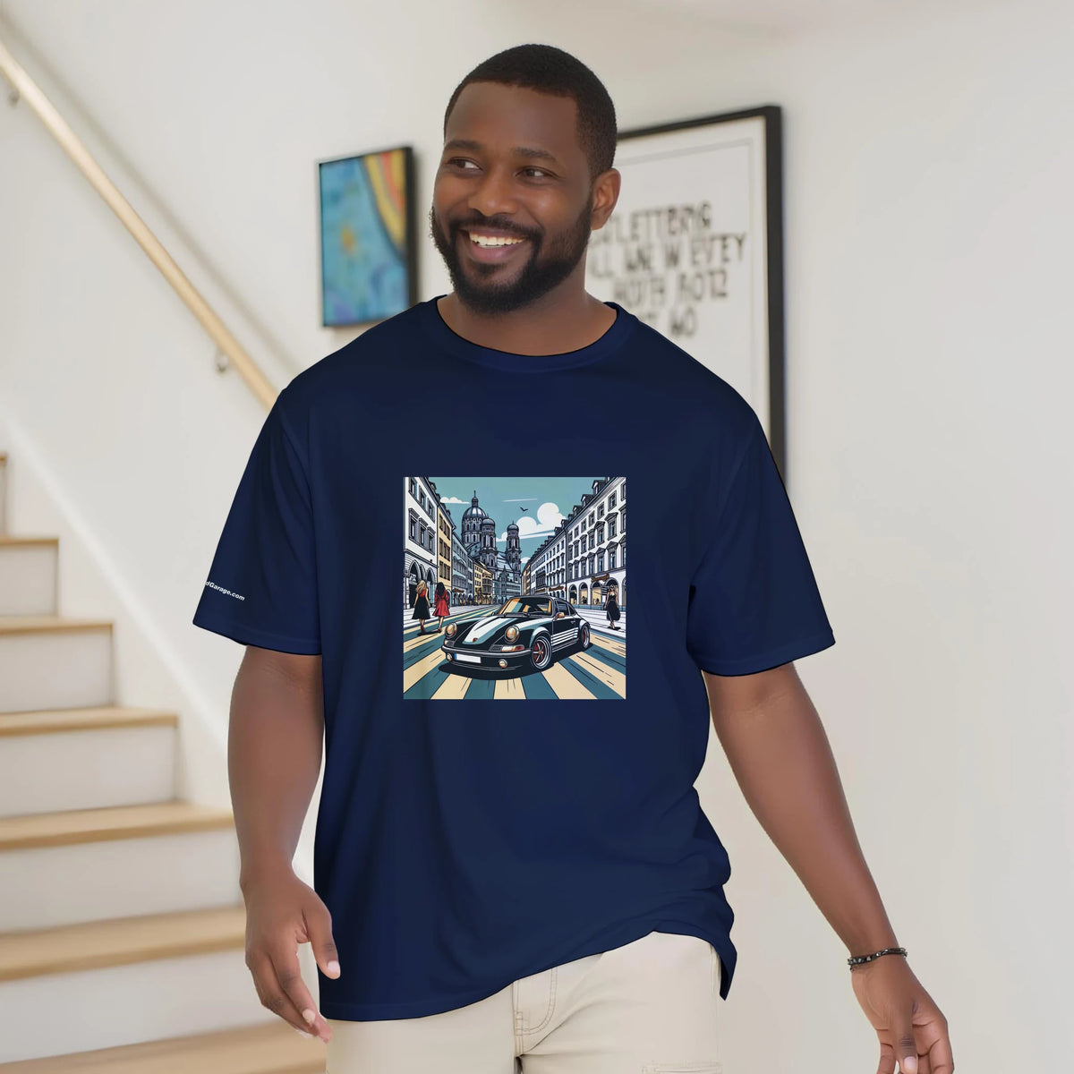 Maximilianstraße unisex T-shirt with Munich sports-car artwork
