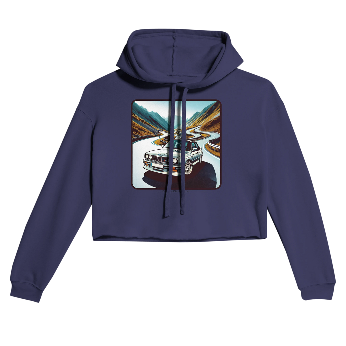 Passes All Over cropped hoodie with Alpine-road illustration