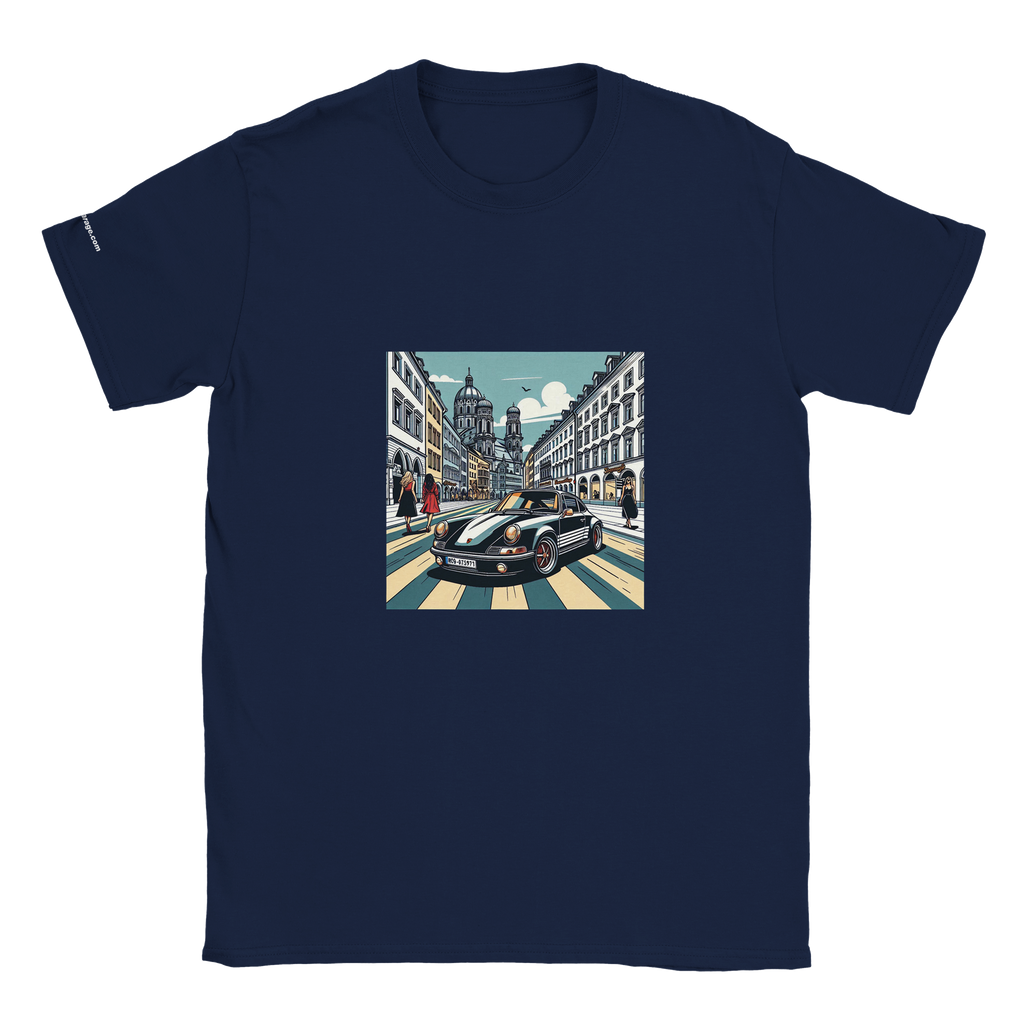 Maximilianstraße unisex T-shirt with Munich sports-car artwork