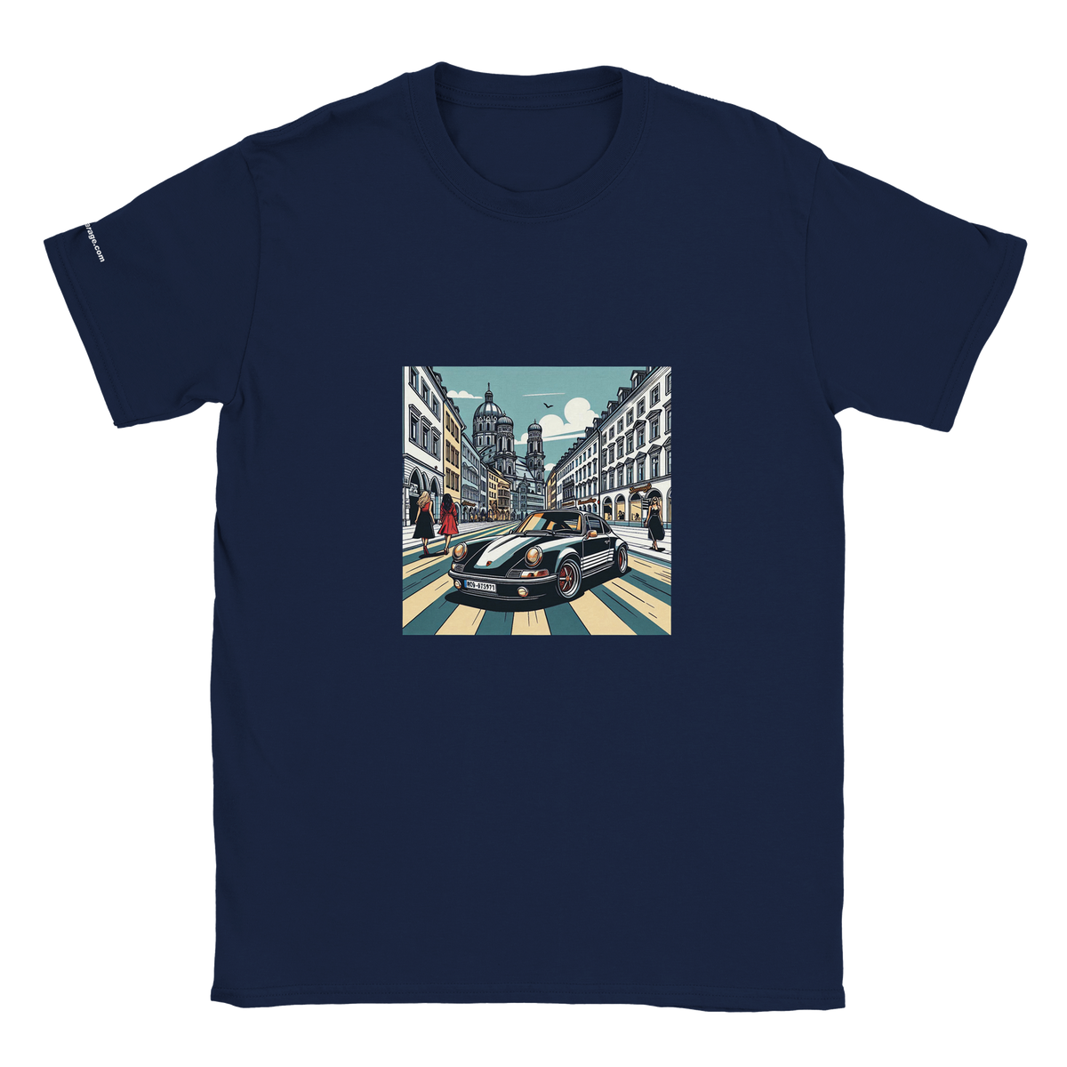 Maximilianstraße unisex T-shirt with Munich sports-car artwork