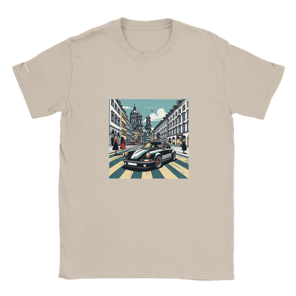 Maximilianstraße unisex T-shirt with Munich sports-car artwork