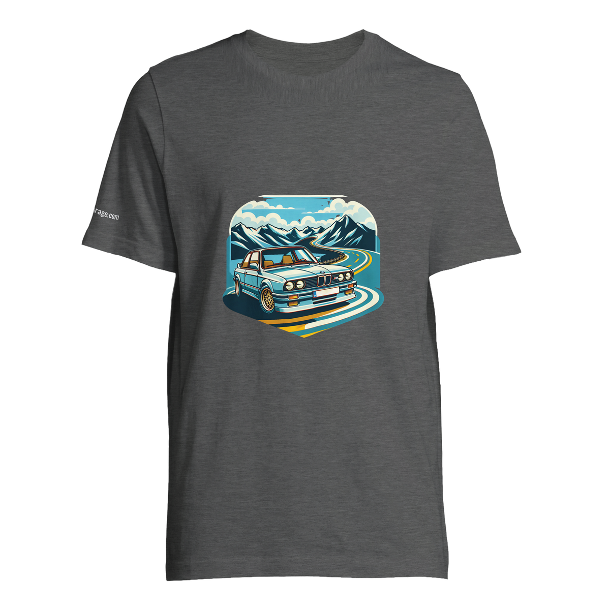 Funky Blue Bavarian unisex T-shirt with blue Alpine-road artwork