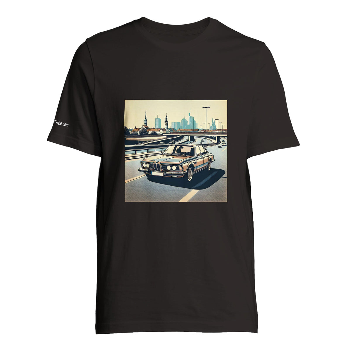 Classic 7 Autobahn unisex T-shirt with retro saloon-car artwork
