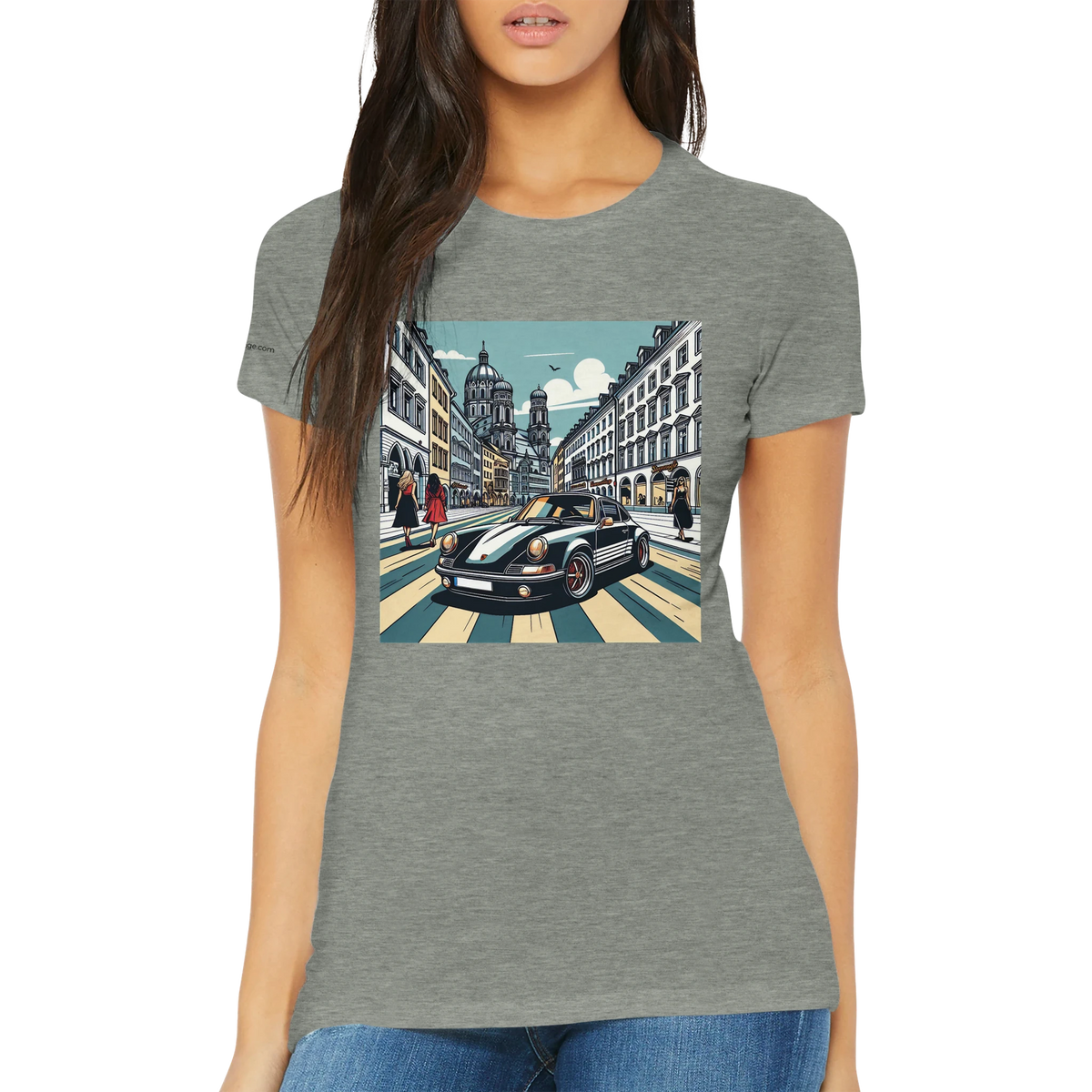 Munich Maximilian Car Girl Exclusive women's T-shirt with sports-car artwork