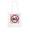 Say No to Lastenfahrrad tote bag with prohibition-sign artwork
