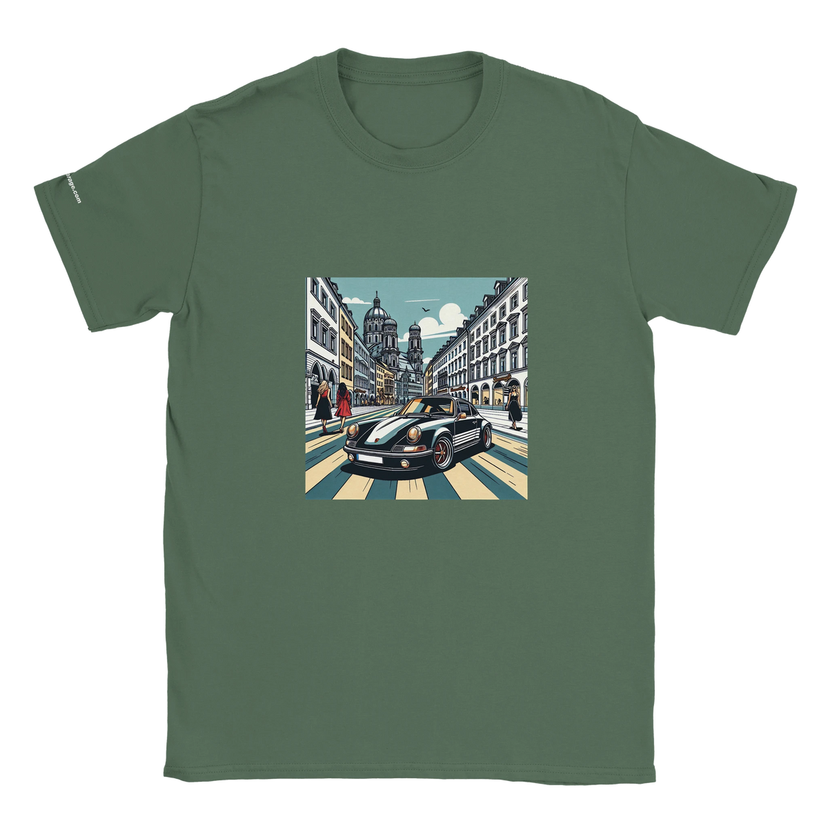 Maximilianstraße unisex T-shirt with Munich sports-car artwork