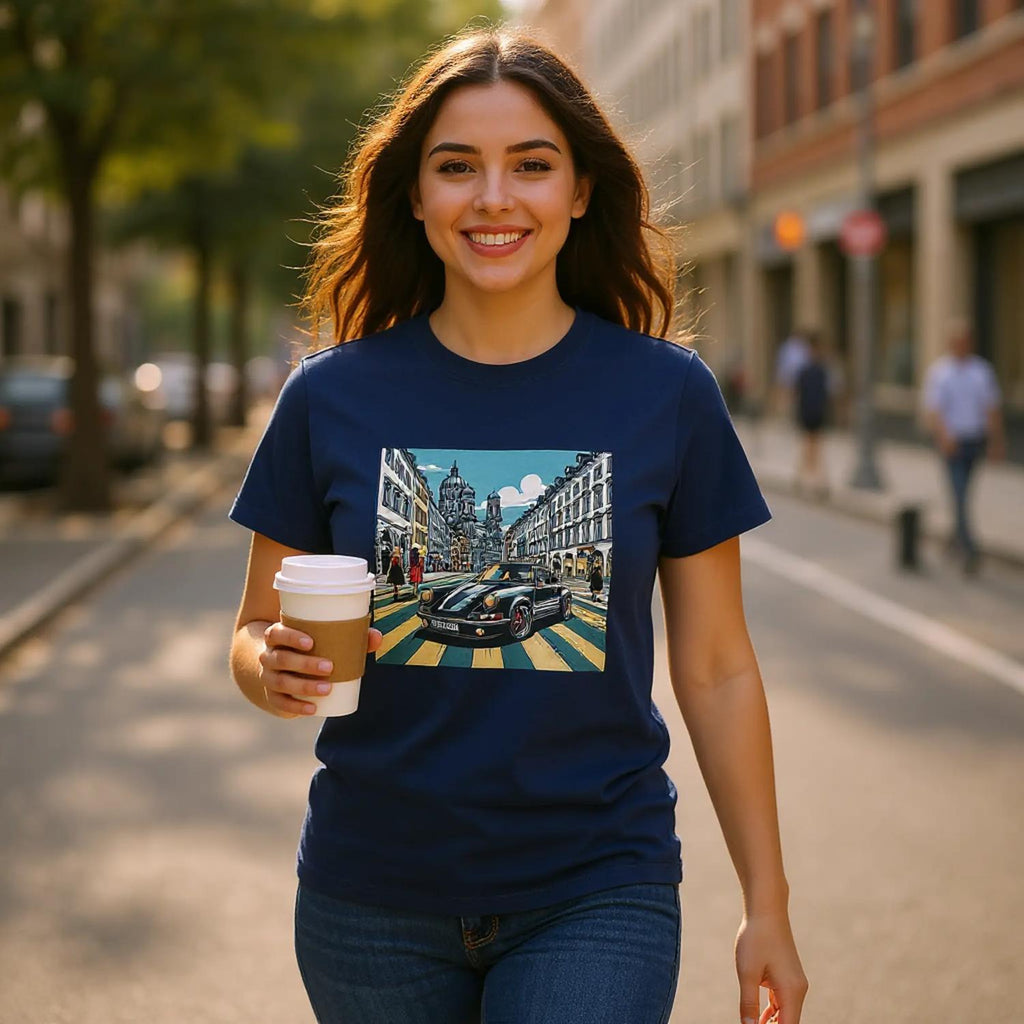 Maximilianstraße unisex T-shirt with Munich sports-car artwork