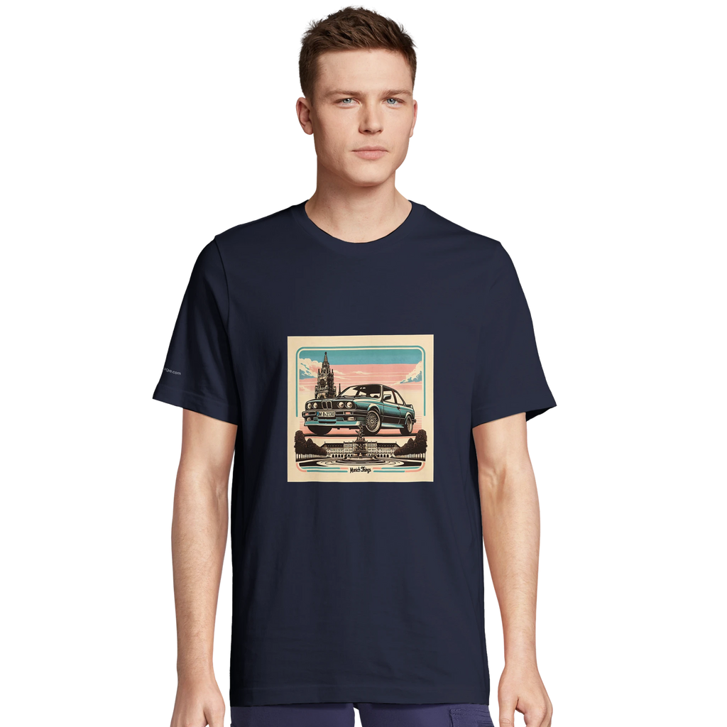 Munich Things unisex T-shirt with retro Munich automotive artwork
