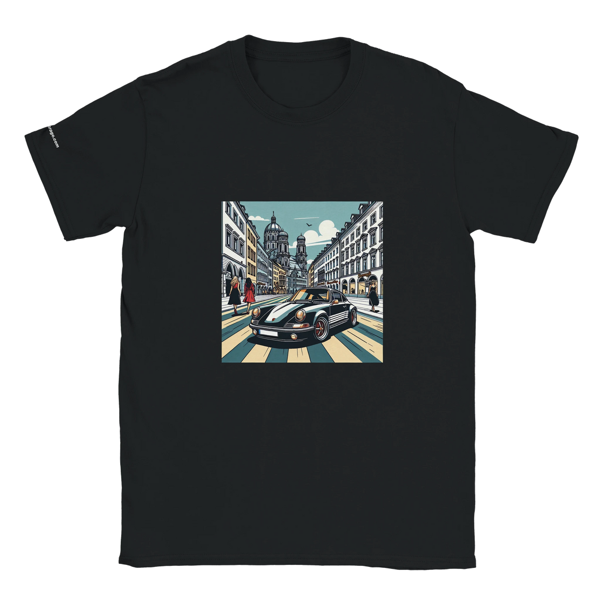 Maximilianstraße unisex T-shirt with Munich sports-car artwork