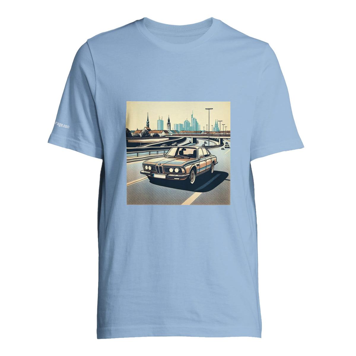Classic 7 Autobahn unisex T-shirt with retro saloon-car artwork