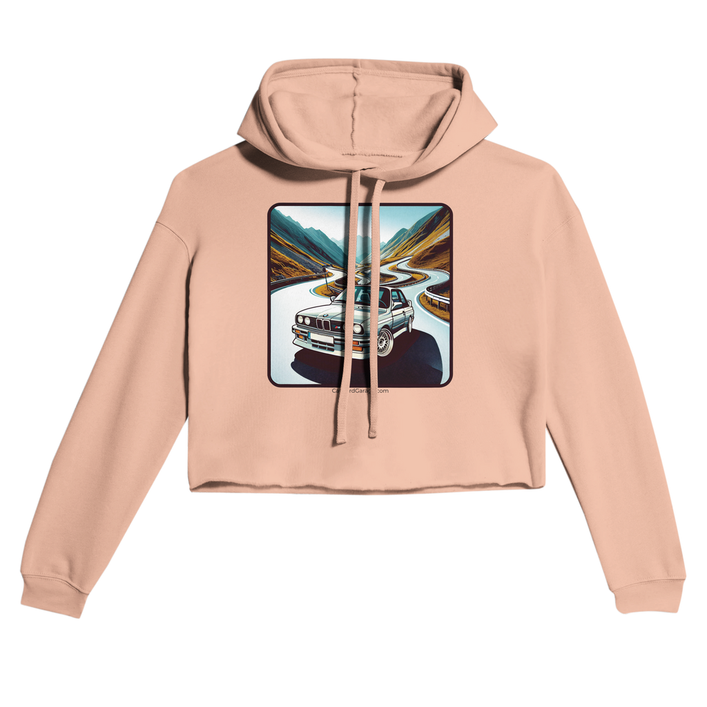 Passes All Over cropped hoodie with Alpine-road illustration