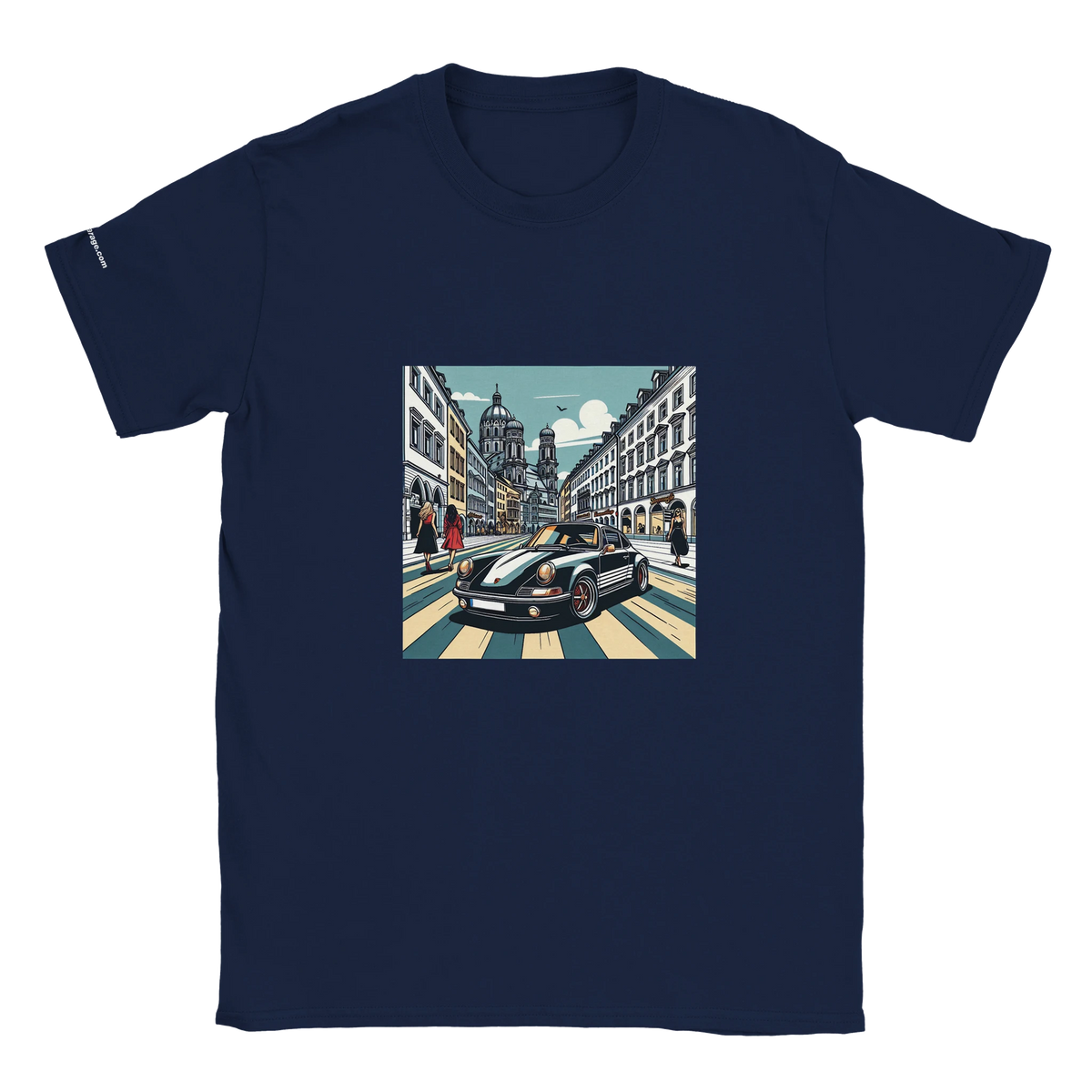 Maximilianstraße unisex T-shirt with Munich sports-car artwork