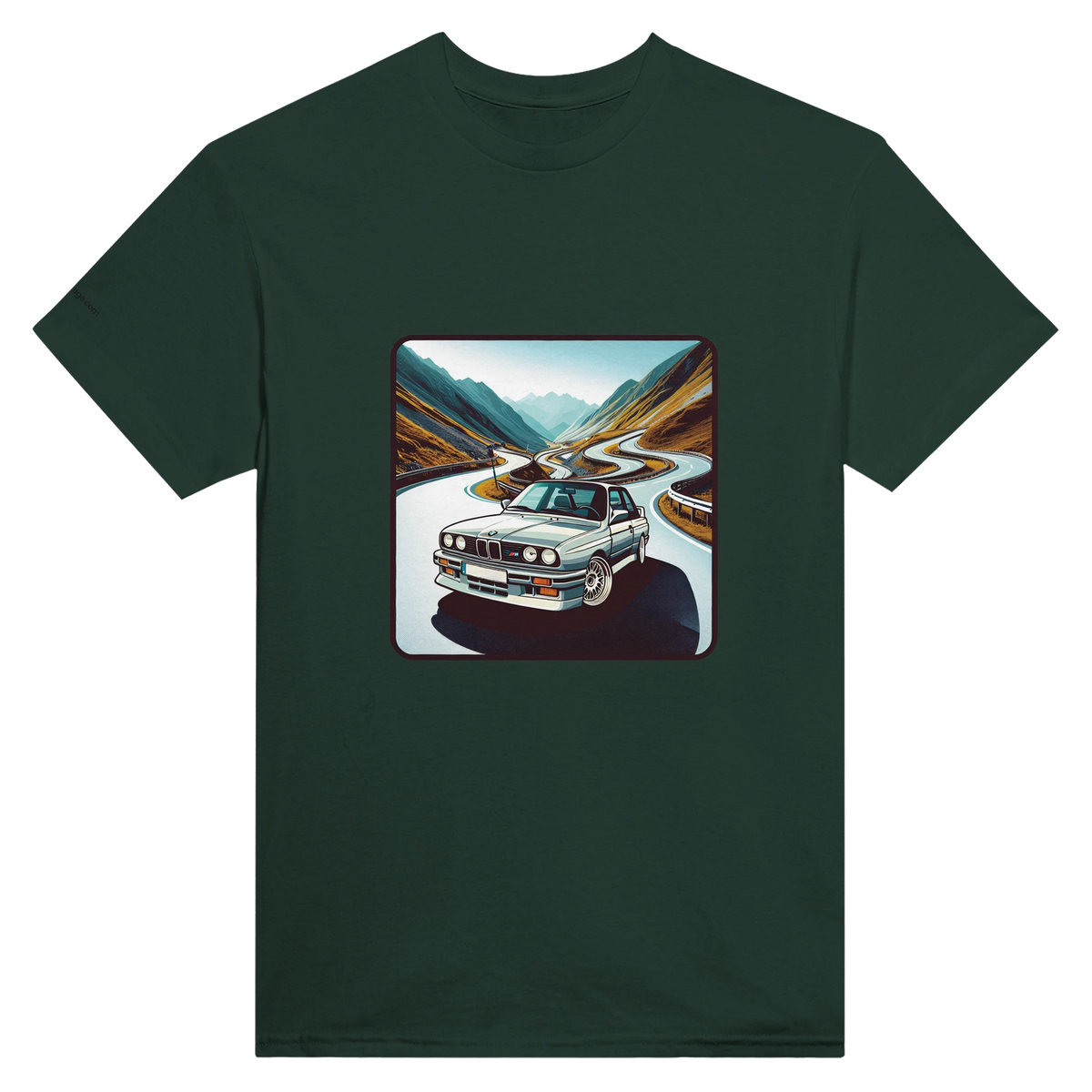 Curvy Bavarian heavyweight unisex T-shirt with Alpine-road artwork