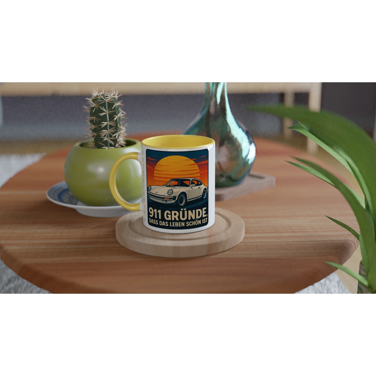 911 Gründe ceramic mug with retro sports-car artwork