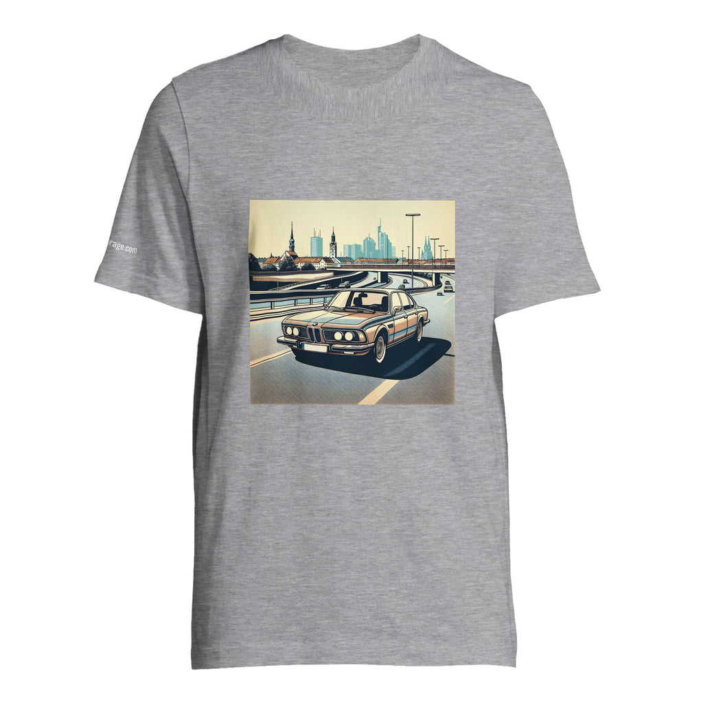Classic 7 Autobahn unisex T-shirt with retro saloon-car artwork