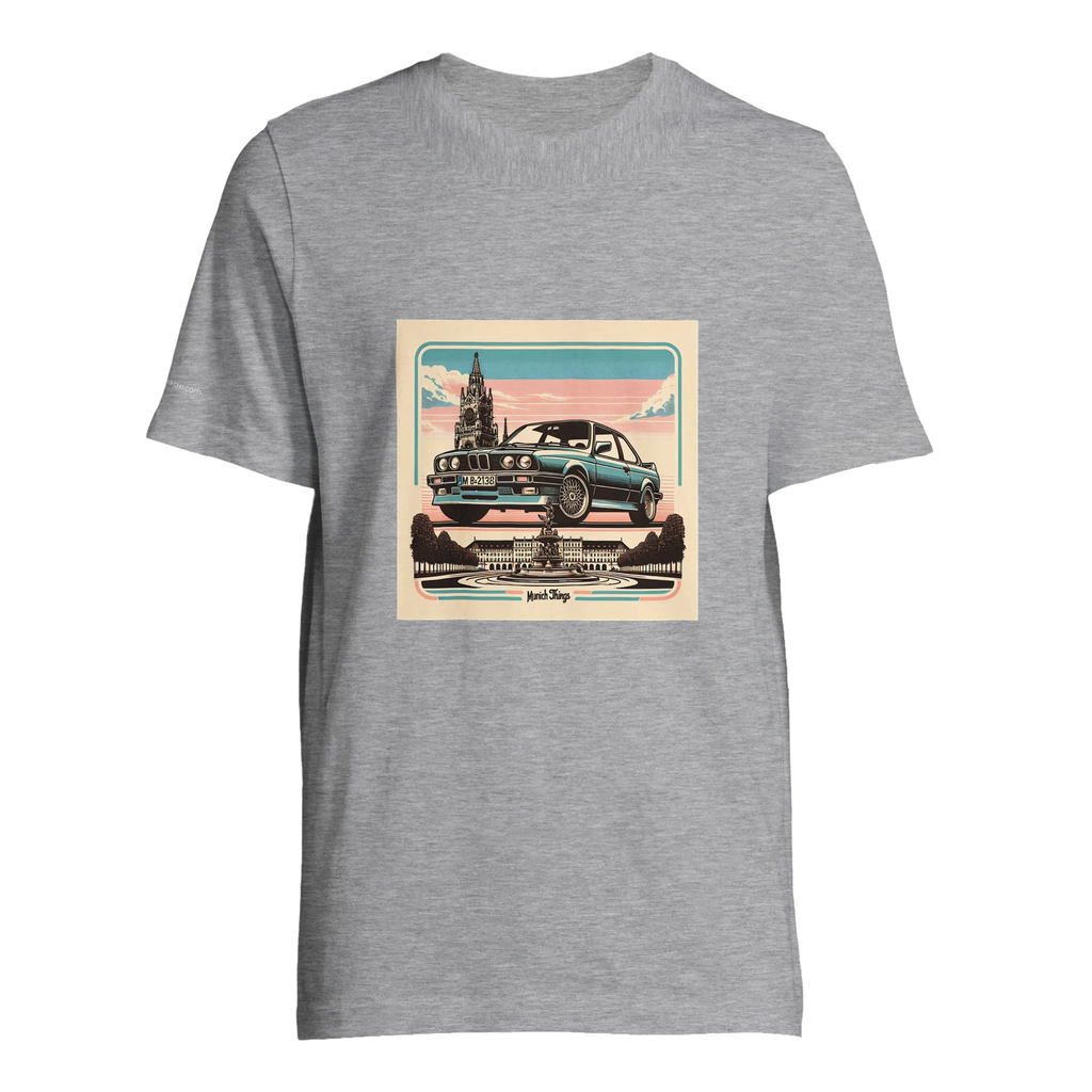 Munich Things unisex T-shirt with retro Munich automotive artwork