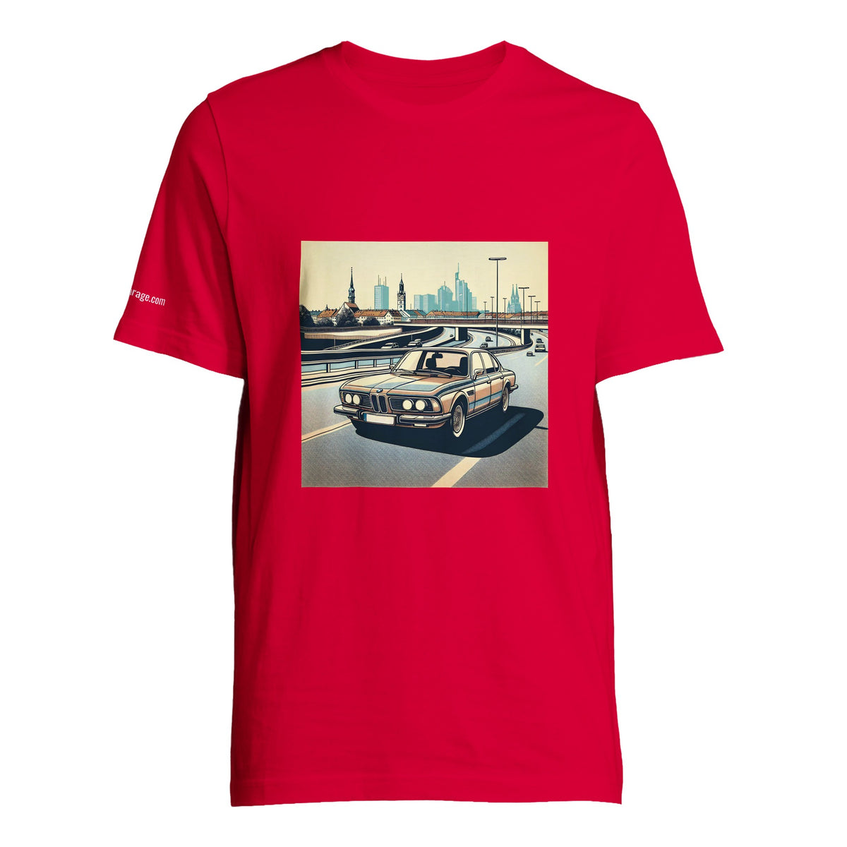 Classic 7 Autobahn unisex T-shirt with retro saloon-car artwork