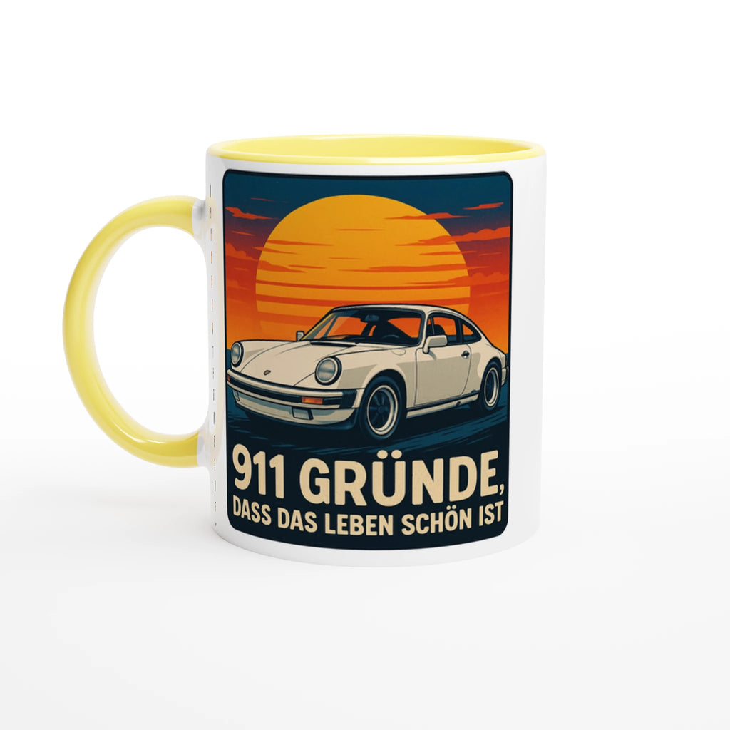 911 Gründe ceramic mug with retro sports-car artwork