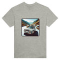 Curvy Bavarian heavyweight unisex T-shirt with Alpine-road artwork