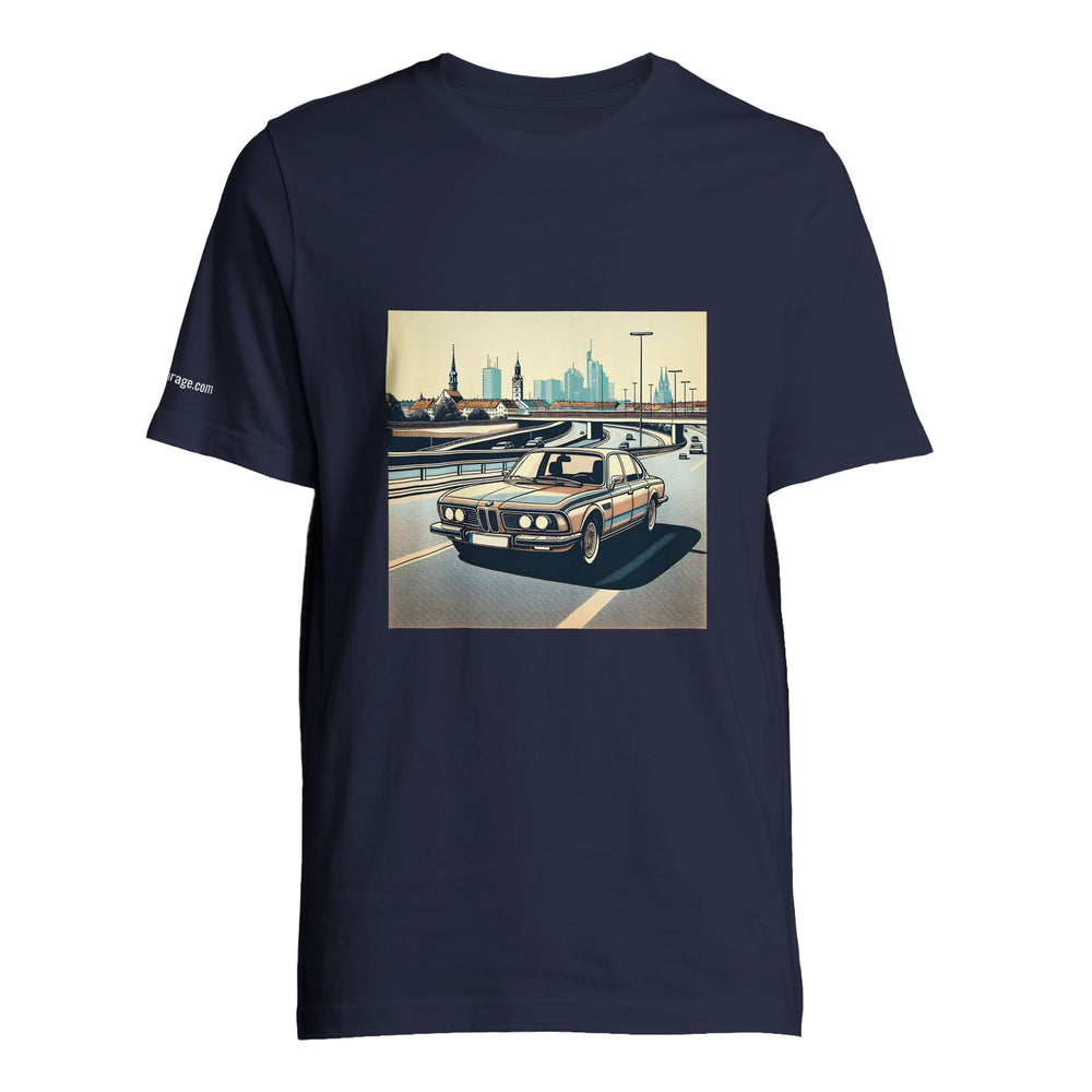 Classic 7 Autobahn unisex T-shirt with retro saloon-car artwork