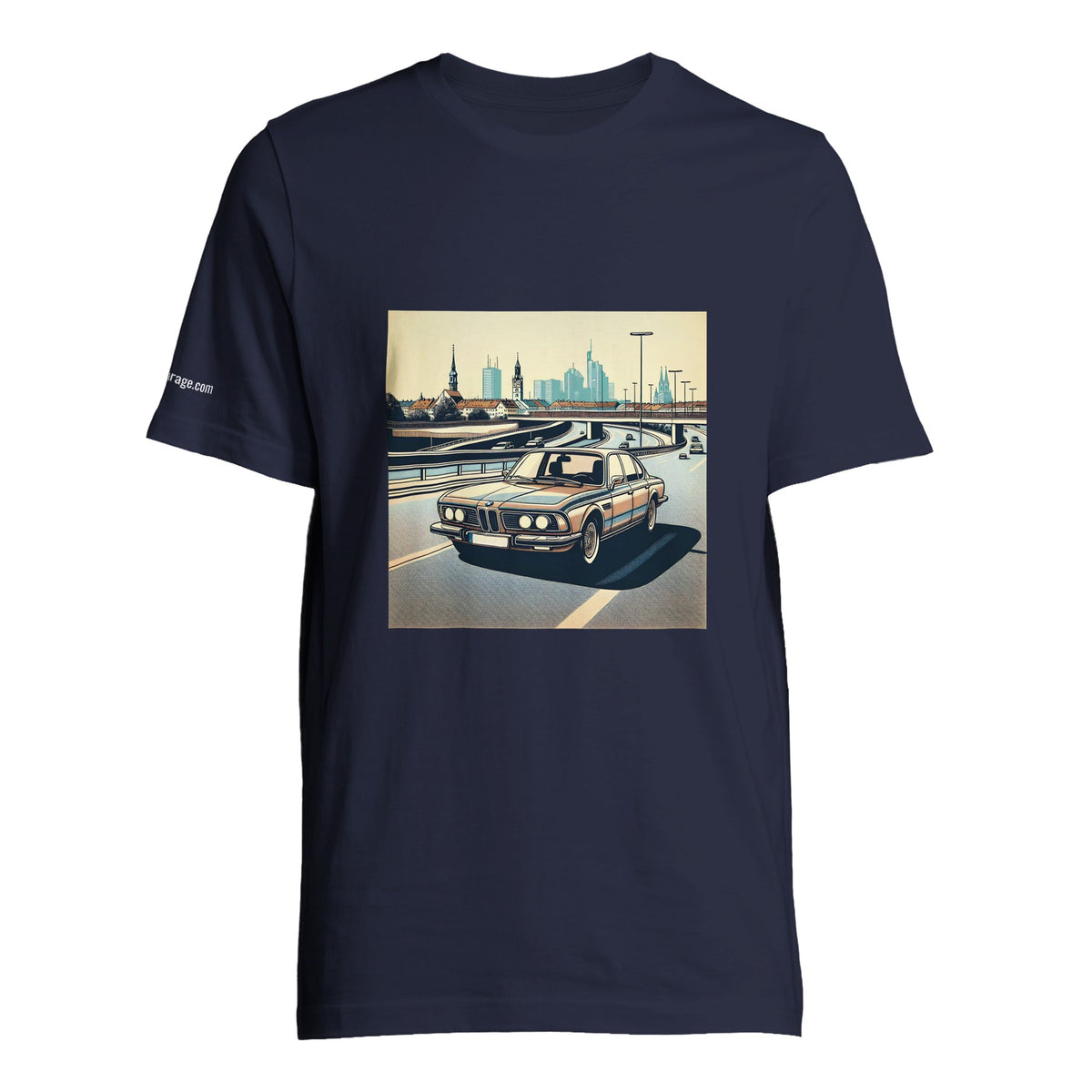 Classic 7 Autobahn unisex T-shirt with retro saloon-car artwork
