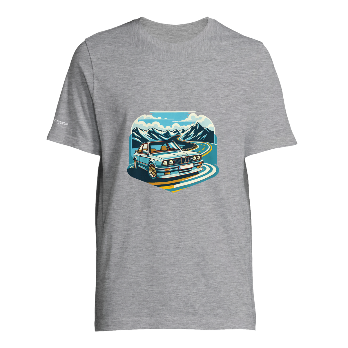 Funky Blue Bavarian unisex T-shirt with blue Alpine-road artwork