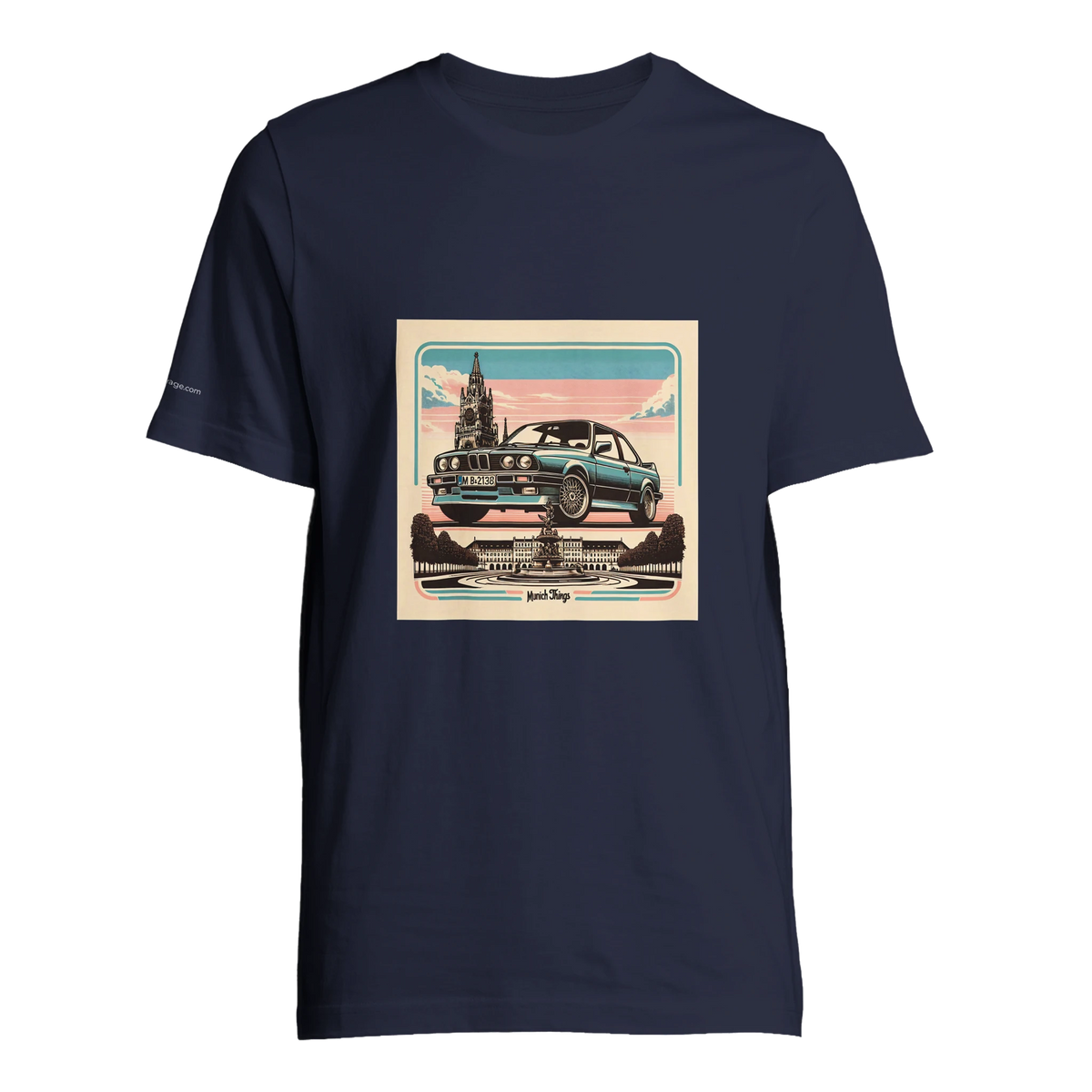 Munich Things unisex T-shirt with retro Munich automotive artwork